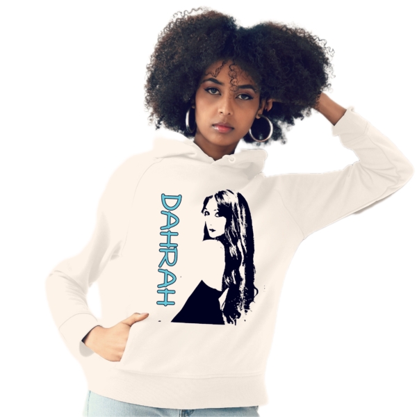 Beautiful high quality organic hoodie with print of a lighthouse with waves designed by Dahrah Darah Fashion.