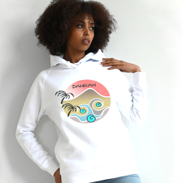 Dahrah Fashion unisex hoodie with print oF A TROPICAL PARADISE.