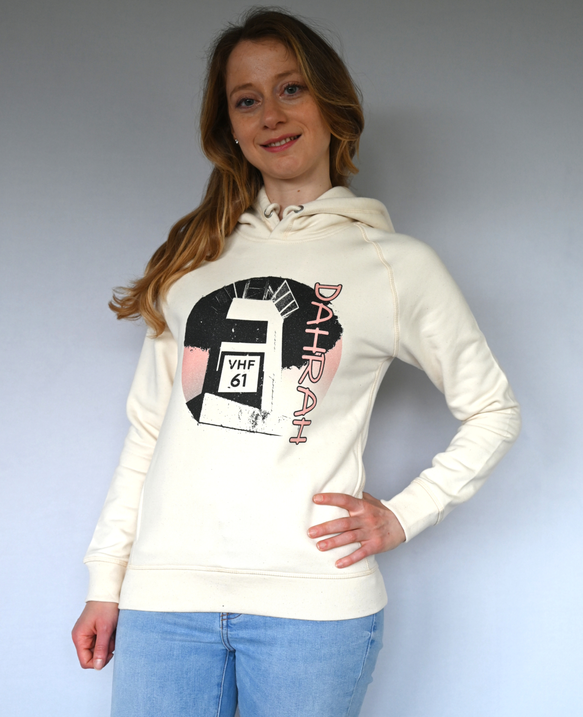 Beautiful high quality organic hoodie with print of a Dutch lighthouse.