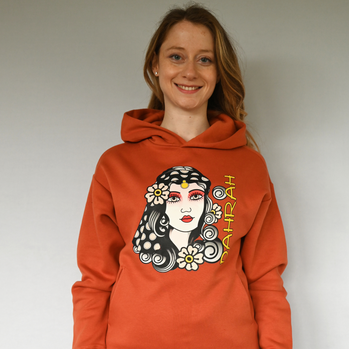 High quality oversized hoodie with print of a pirate girl.