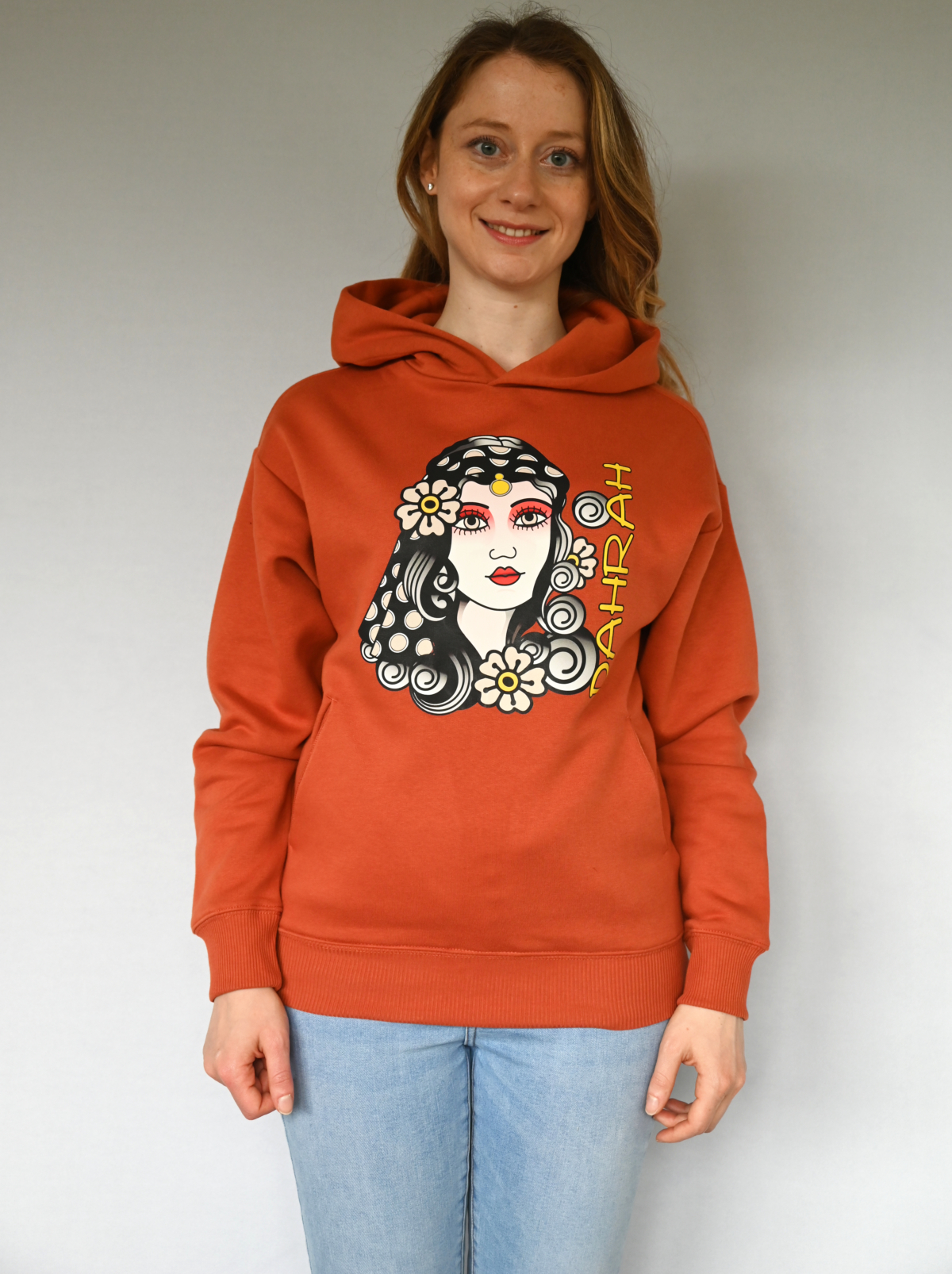 High quality oversized hoodie with print of a pirate girl.