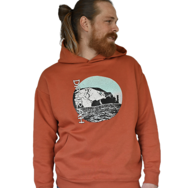 High quality oversized hoodie with print of the coastline of the Isle of Wight.