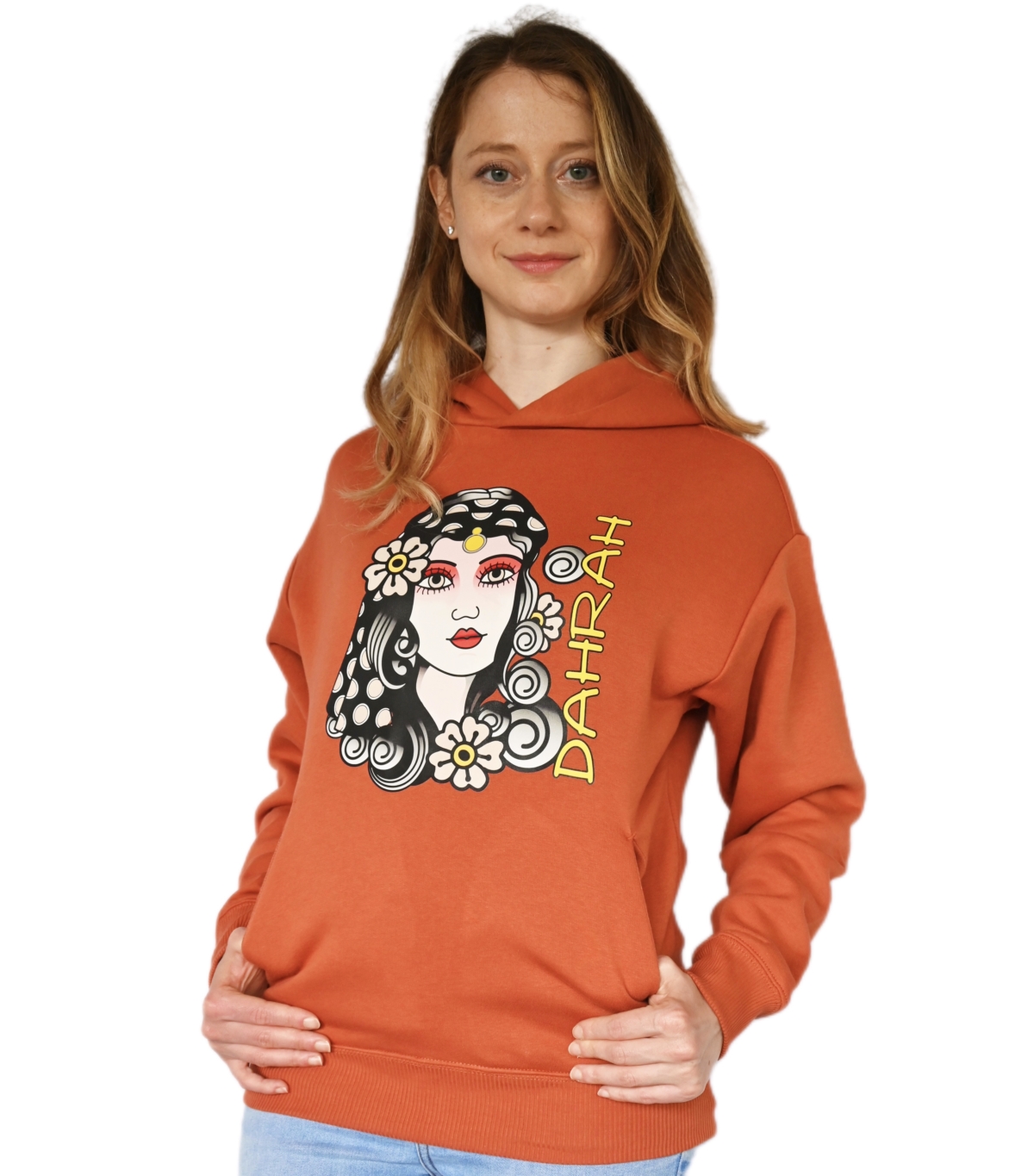 High quality oversized hoodie with print of a pirate girl.