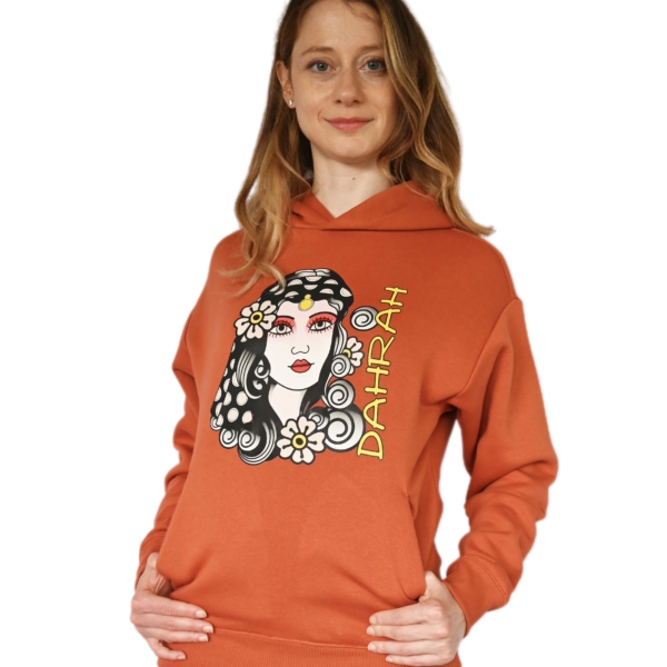 High quality oversized hoodie with print of a pirate girl.