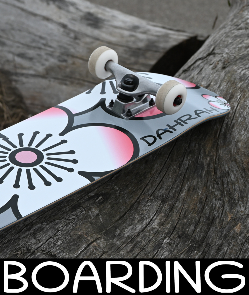 Best sustainable skateboard designs by Dahrah Darah Fashion.