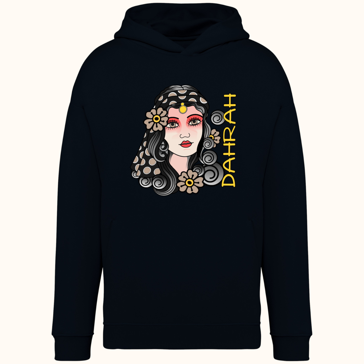 High quality oversized hoodie with print of a pirate girl.