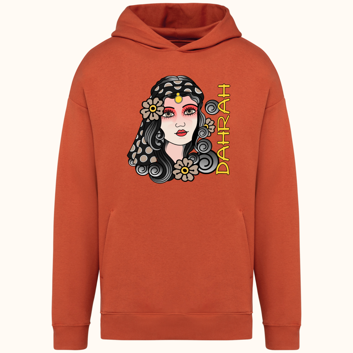 High quality oversized hoodie with print of a pirate girl.