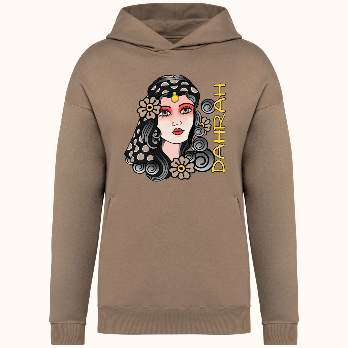 High quality oversized hoodie with print of a pirate girl.