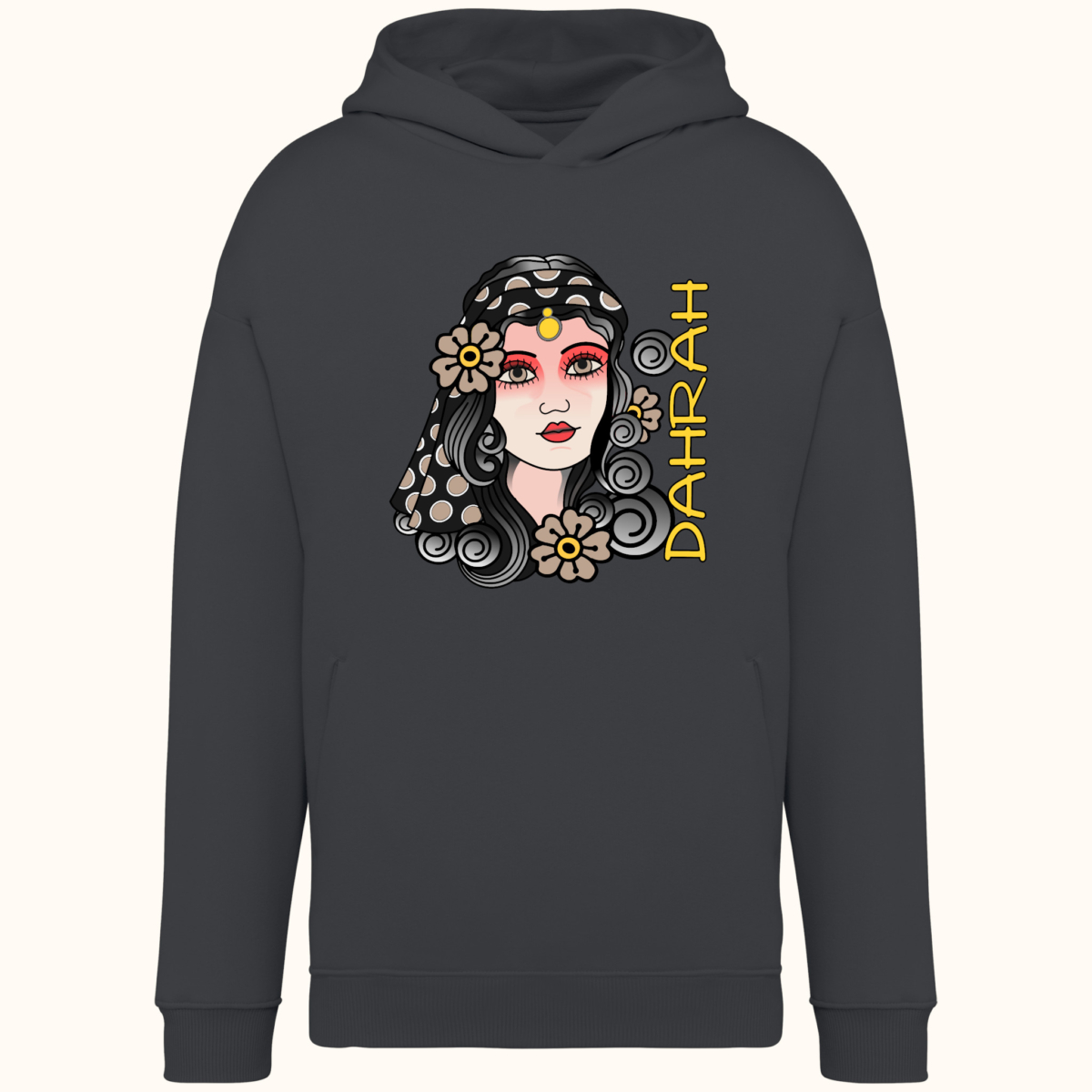 High quality oversized hoodie with print of a pirate girl.