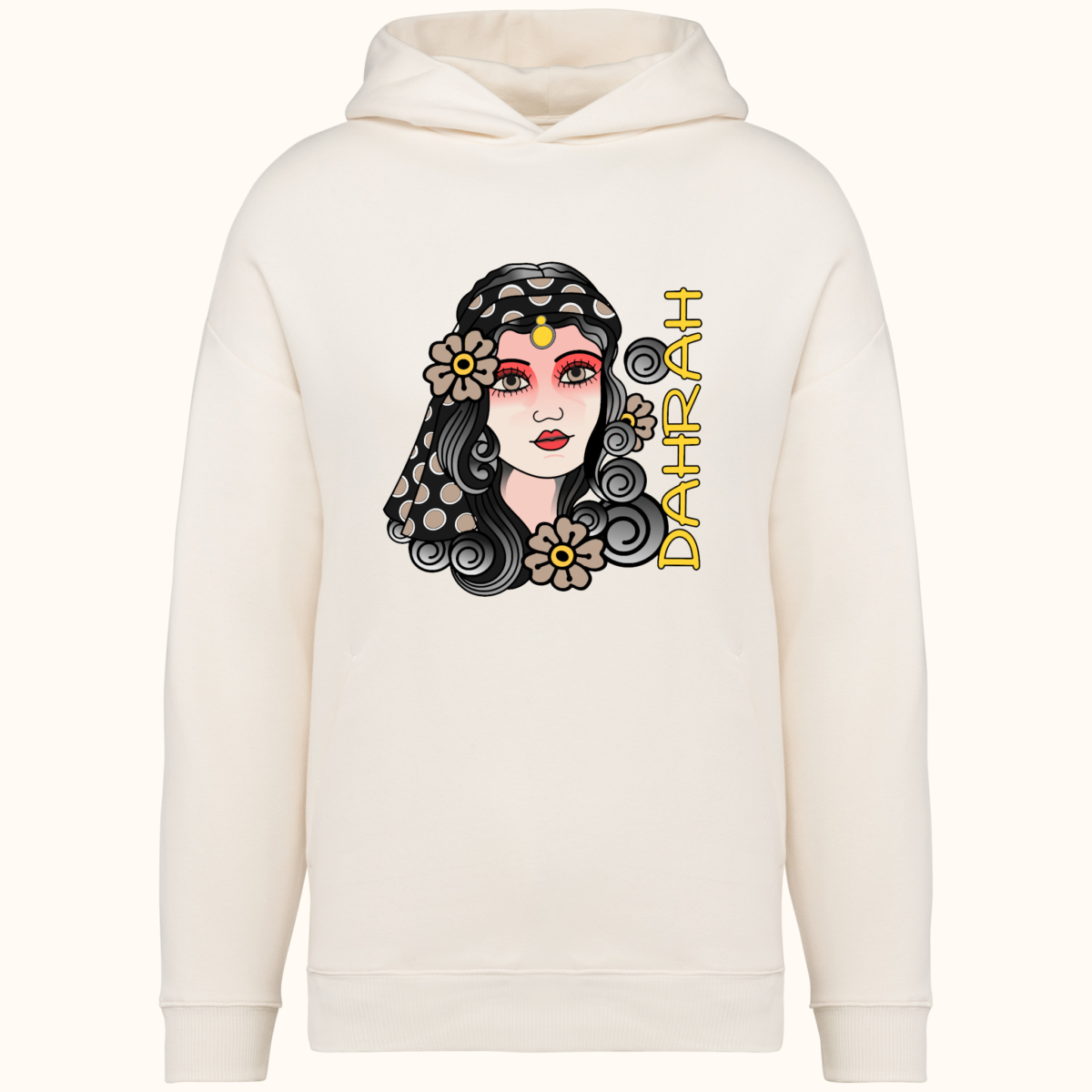 High quality oversized hoodie with print of a pirate girl.