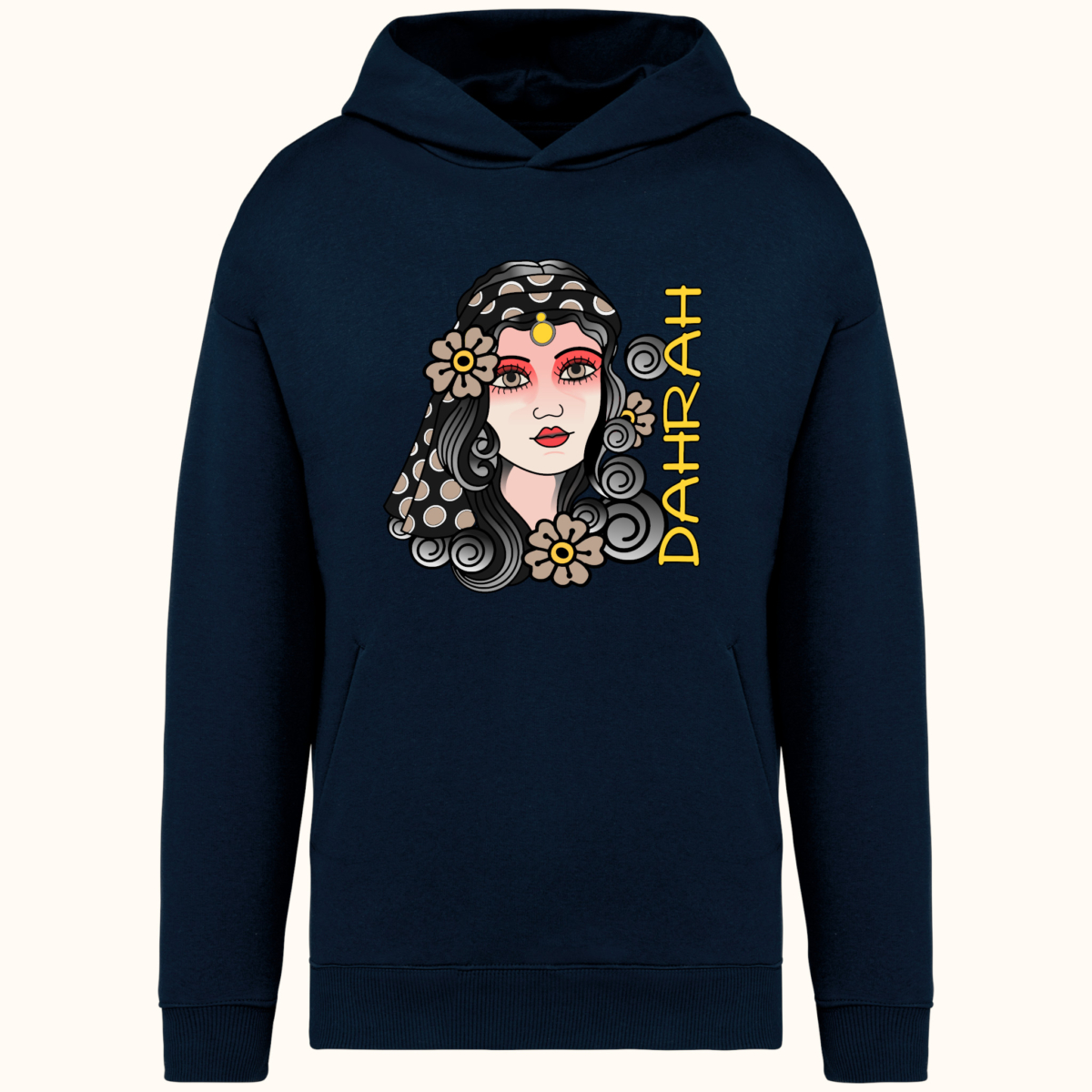 High quality oversized hoodie with print of a pirate girl.