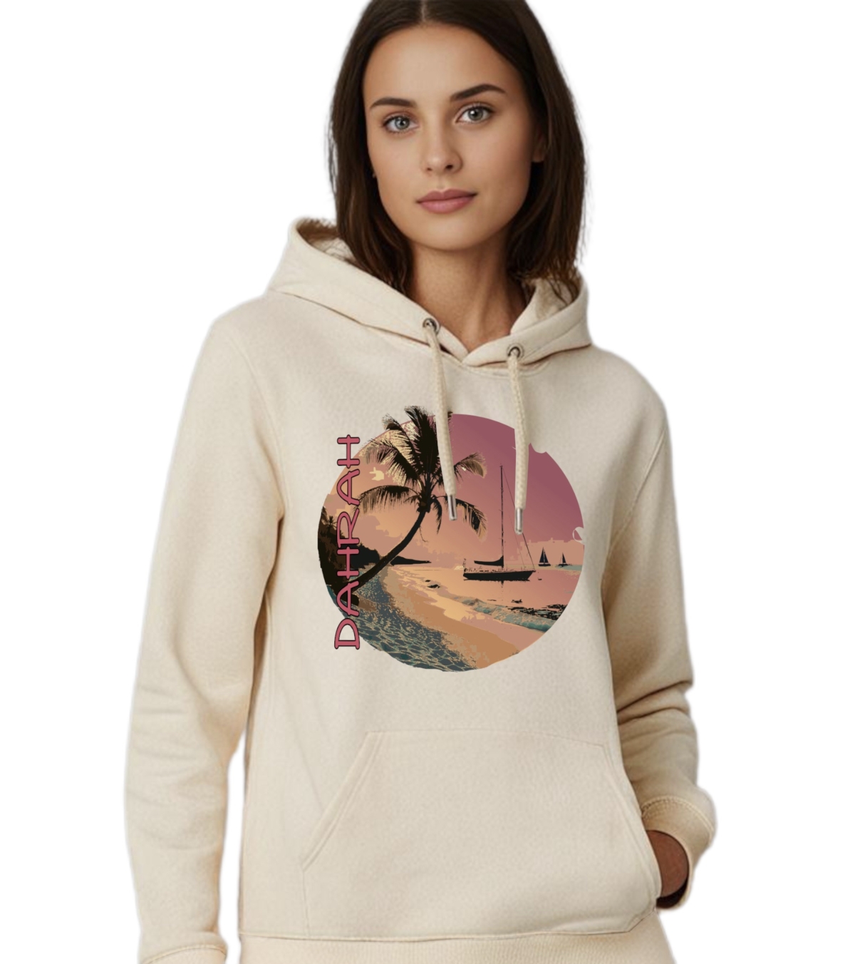 Dahrah Darah High quality hoodie with print of sailboats.