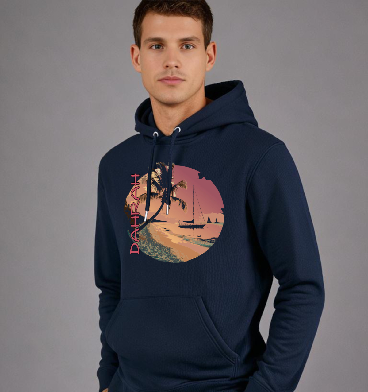 Dahrah Darah High quality hoodie with print of sailboats.